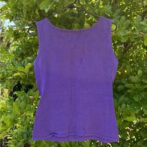 Anne Klein Purple Ribbed Tank Top